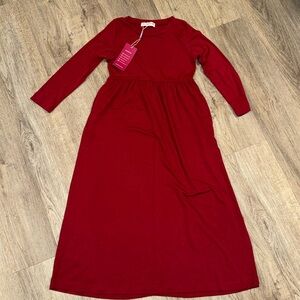 Burgundy girls Maxi dress -  size 6 years NWT